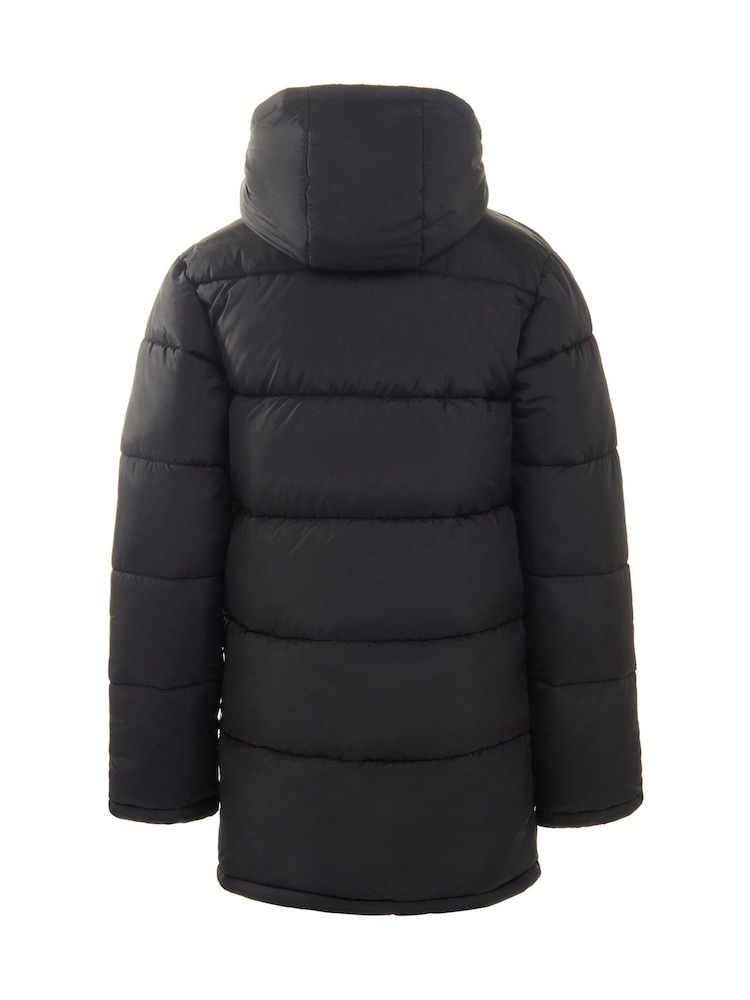 Jack Wills Boys Longline Black Puffer Coat - Image 2 of 4