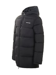 Jack Wills Boys Longline Black Puffer Coat - Image 3 of 4