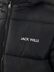 Jack Wills Boys Longline Black Puffer Coat - Image 4 of 4