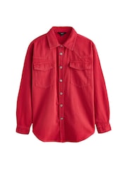 Red Oversize Denim 100% Cotton Shirt - Image 4 of 6