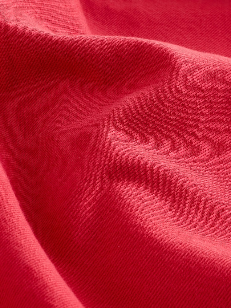 Red Oversize Denim 100% Cotton Shirt - Image 6 of 6