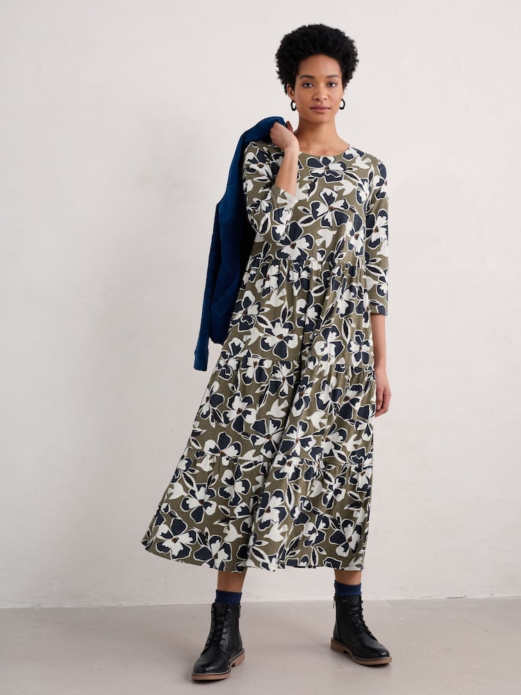 Seasalt Cornwall Green Line Strokes Dress - Image 1 of 4 Seasalt Cornwall Green Line Strokes Dress - Image 1 of 4