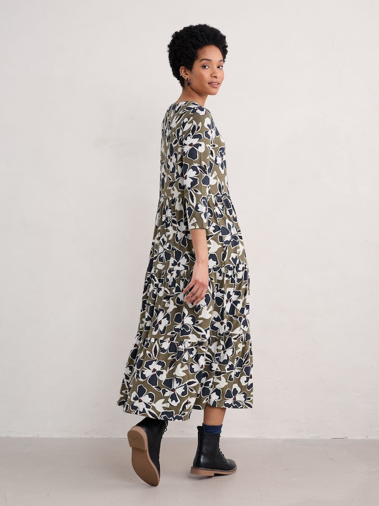 Seasalt Cornwall Green Line Strokes Dress - Image 2 of 4