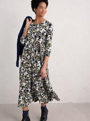 Seasalt Cornwall Green Line Strokes Dress - Image 3 of 4