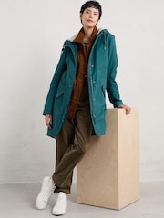 Seasalt Cornwall Blue Plant Waterproof Hunter 2 Coat - Image 1 of 5