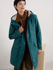 Seasalt Cornwall Blue Plant Waterproof Hunter 2 Coat - Image 3 of 5