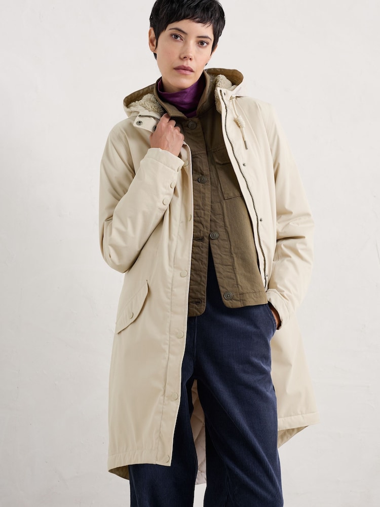 Seasalt Cornwall Natural Petite Plant Waterproof Hunter 2 Coat - Image 1 of 5