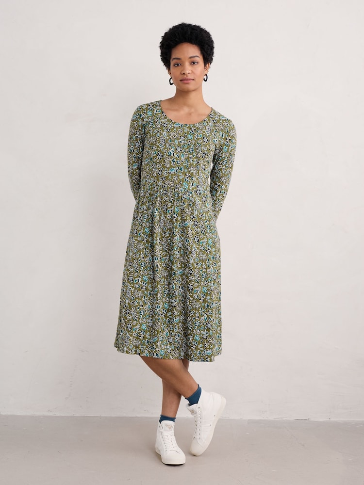 Seasalt Cornwall Green Petite 3/4 Enor Dress - Image 1 of 5