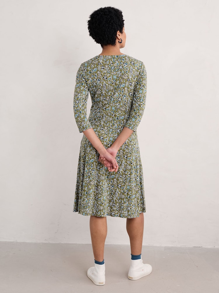 Seasalt Cornwall Green Petite 3/4 Enor Dress - Image 2 of 5 Seasalt Cornwall Green Petite 3/4 Enor Dress - Image 2 of 5