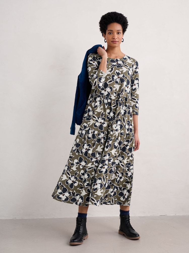 Seasalt Cornwall Green Petite Line Strokes Dress - Image 1 of 5