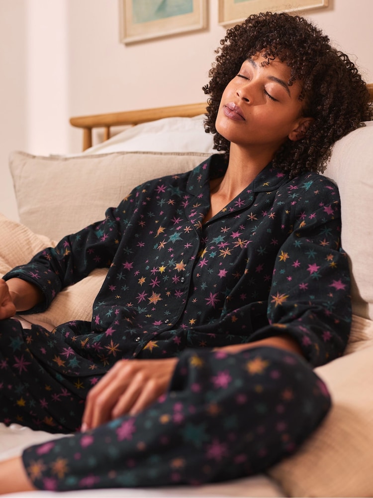 Seasalt Cornwall Black 100% Cotton Multi Simple Stars Pyjamas - Image 4 of 4