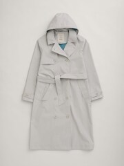 Seasalt Cornwall Grey Tall Penweathers Waterproof Trench Coat - Image 4 of 5