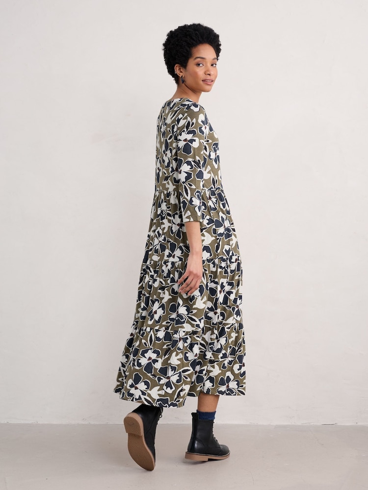 Seasalt Cornwall Green Tall Line Strokes Dress - Image 2 of 5