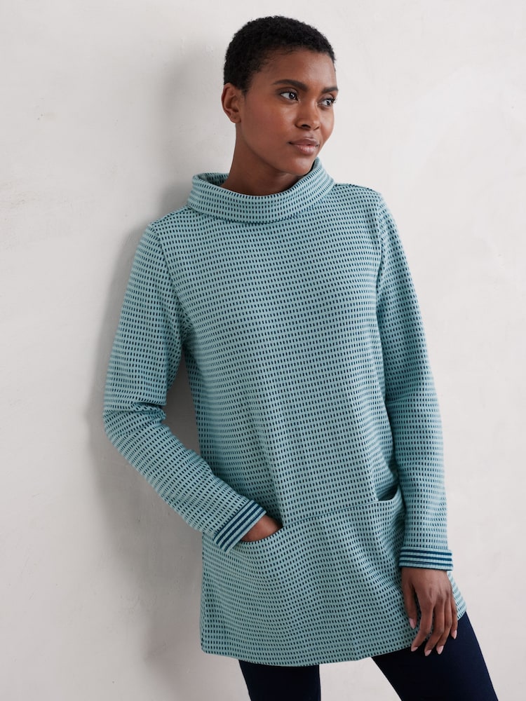 Bramble Bank Mist - Seasalt Cornwall Mawgan Porth Jacquard-Tunika aus Jersey - Bild 1 von 5