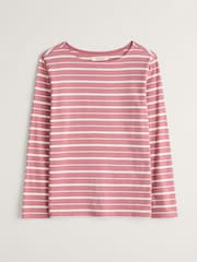Seasalt Cornwall Shore Pink Grass Chalk Sailor T-Shirt - Image 4 of 5