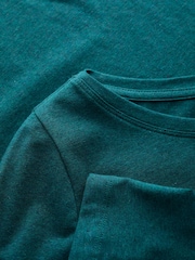Seasalt Cornwall Teal Blue Easel Long Sleeve Jersey Top - Image 5 of 5