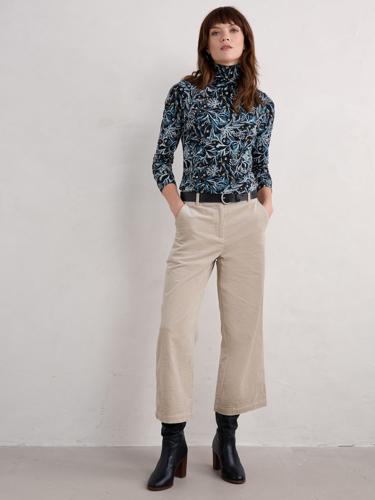 Seasalt Cornwall Blue Landing Roll Neck Long Sleeve Top - Image 1 of 5