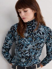 Seasalt Cornwall Blue Landing Roll Neck Long Sleeve Top - Image 3 of 5