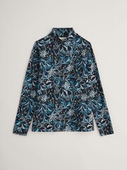 Seasalt Cornwall Blue Landing Roll Neck Long Sleeve Top - Image 4 of 5
