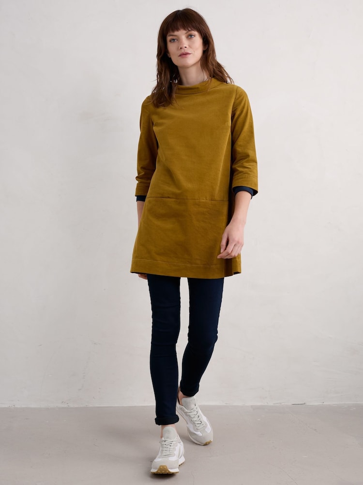 Seasalt Cornwall Yellow Sail By The Stars Needlecord Tunic - Image 1 of 5