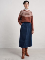 Seasalt Cornwall Navy Blue Window Wren Skirt - Image 3 of 5