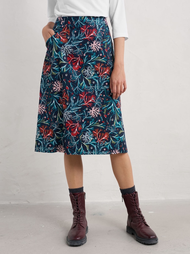 Seasalt Cornwall Black Multi Forest View Skirt - Image 1 of 5