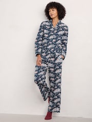 Seasalt Cornwall Navy Blue 100% Cotton View Point Pyjamas - Image 1 of 7