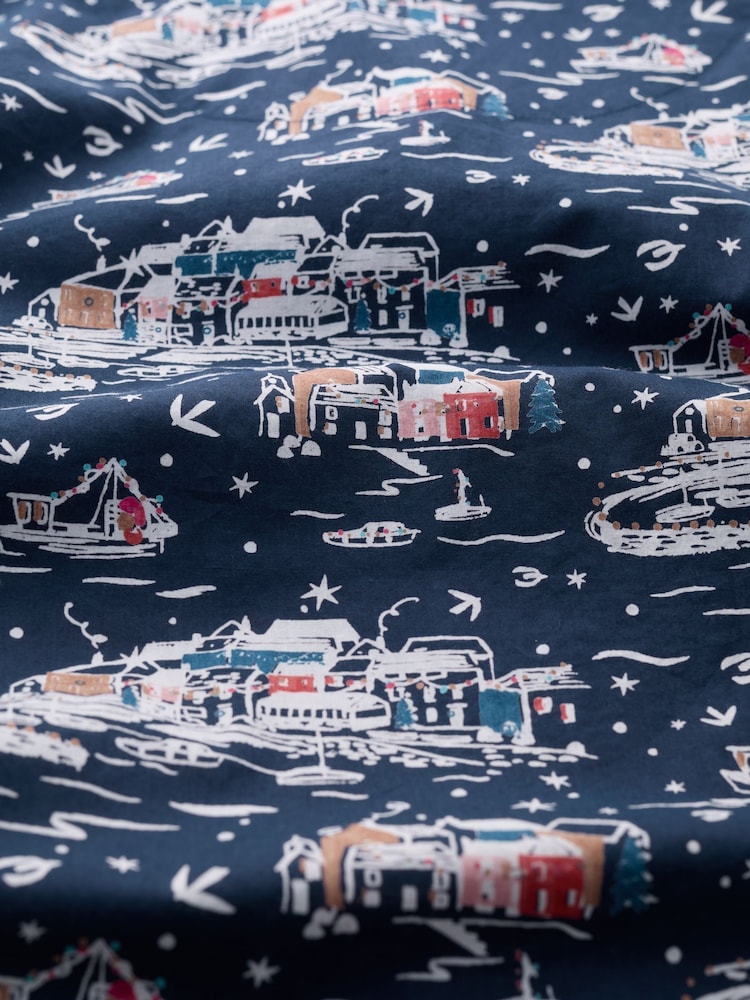 Seasalt Cornwall Navy Blue 100% Cotton View Point Pyjamas - Image 7 of 7