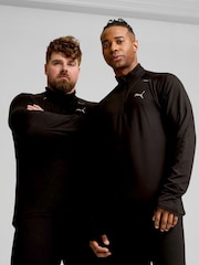 Puma Black Mens Run Cloudspun Quarter Zip Top - Image 1 of 6