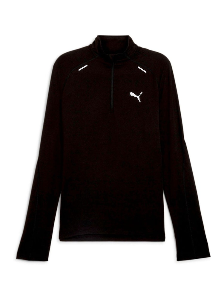 Puma Black Mens Run Cloudspun Quarter Zip Top - Image 6 of 6