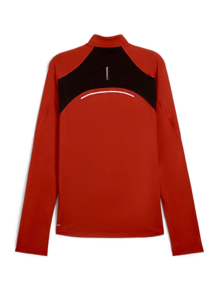 Puma Red Mens RUN CLOUDSPUN Quarter Zip Top - Image 7 of 7