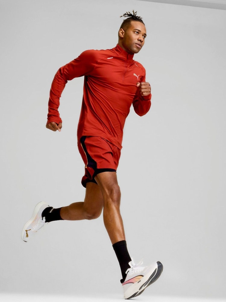 Puma Red Mens Run Cloudspun Quarter Zip Top - Image 2 of 6