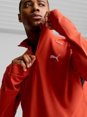 Puma Red Mens Run Cloudspun Quarter Zip Top - Image 4 of 6