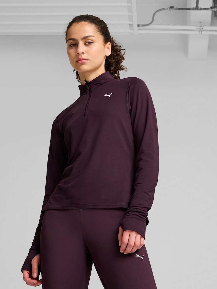 Puma Purple Run Favourite Quarter-Zip Running Sweat Top - Image 1 of 7