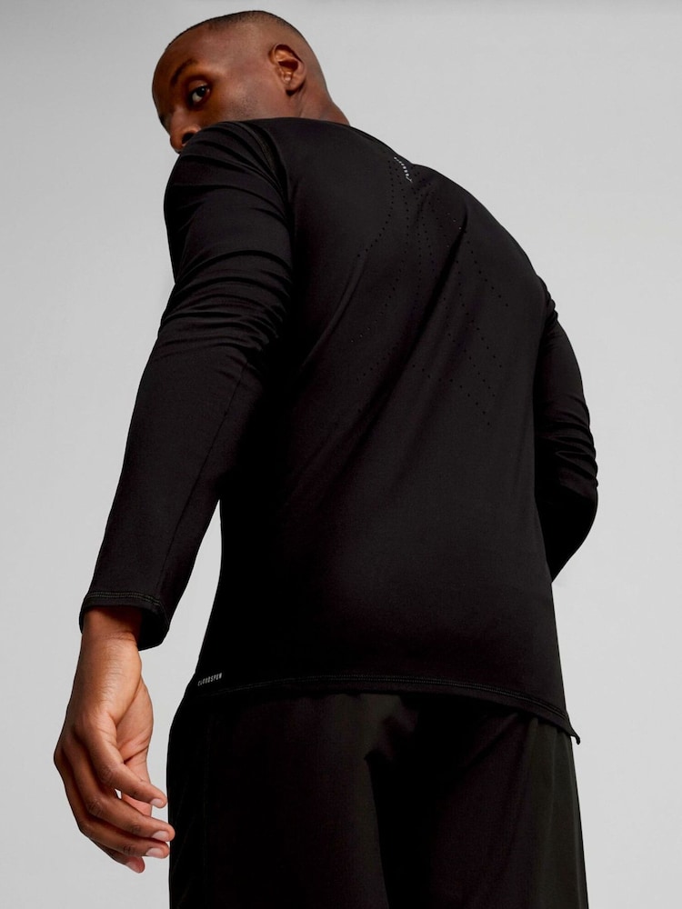 Puma Black Mens Run Cloudspun Long Sleeve Running T-Shirt - Image 2 of 5
