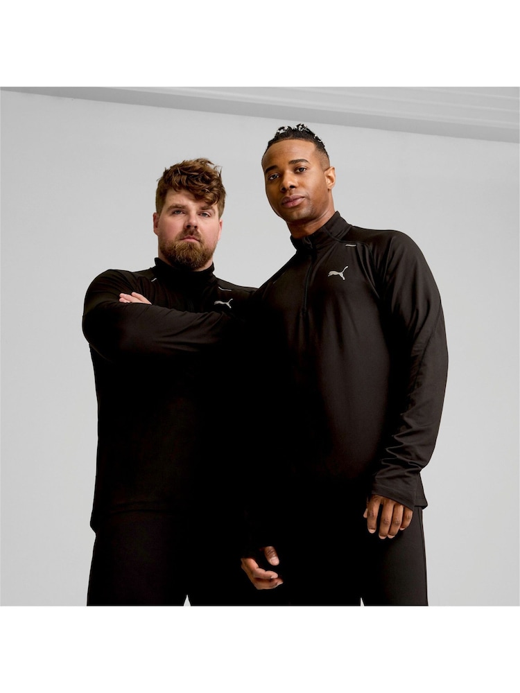 Puma Black Mens Run Cloudspun Quarter Zip Top - Image 1 of 5