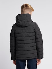 U.S. Polo Assn Black U.S. Polo Assn. Boys Lightweight Quilt Hooded Puffer Jacket - Image 4 of 10