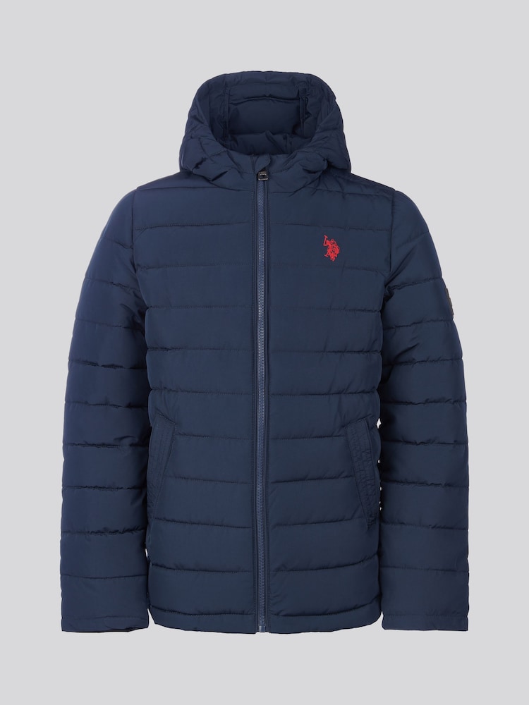 U.S. Polo Assn Dark Blue U.S. Polo Assn. Boys Lightweight Quilt Hooded Puffer Jacket - Image 1 of 6