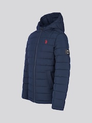 U.S. Polo Assn Dark Blue U.S. Polo Assn. Boys Lightweight Quilt Hooded Puffer Jacket - Image 2 of 6