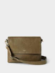 OSPREY LONDON Green The Runner Leather Crossbody Bag - Image 1 of 9