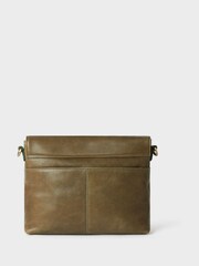 OSPREY LONDON Green The Runner Leather Crossbody Bag - Image 2 of 9