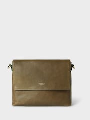 OSPREY LONDON Green The Runner Leather Crossbody Bag - Image 3 of 9