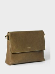 OSPREY LONDON Green The Runner Leather Crossbody Bag - Image 4 of 9