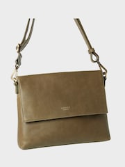 OSPREY LONDON Green The Runner Leather Crossbody Bag - Image 7 of 9