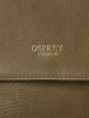 OSPREY LONDON Green The Runner Leather Crossbody Bag - Image 8 of 9