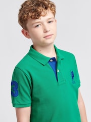 Зеленый - US Polo Assn. Футболка-поло для мальчиков 100% хлопок, игрок 3 - Изображение 2 из 9