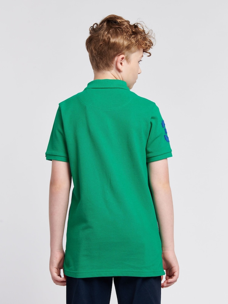 U.S. Polo Assn. Green Boys 100% Cotton Player 3 Polo Shirt - Image 4 of 9