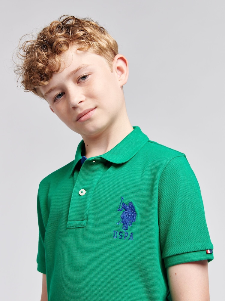U.S. Polo Assn. Green Boys 100% Cotton Player 3 Polo Shirt - Image 5 of 9