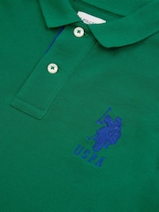Зеленый - US Polo Assn. Футболка-поло для мальчиков 100% хлопок, игрок 3 - Изображение 8 из 9