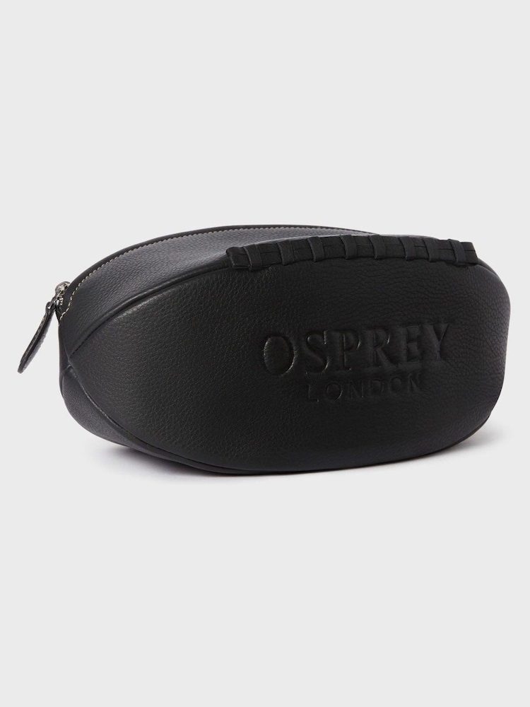 OSPREY LONDON The Rugger Leather Black Washbag - Image 2 of 4